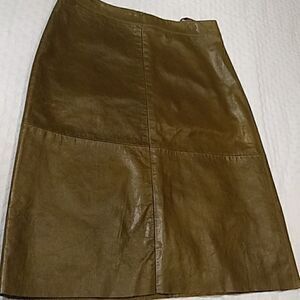Gap green leather skirt 